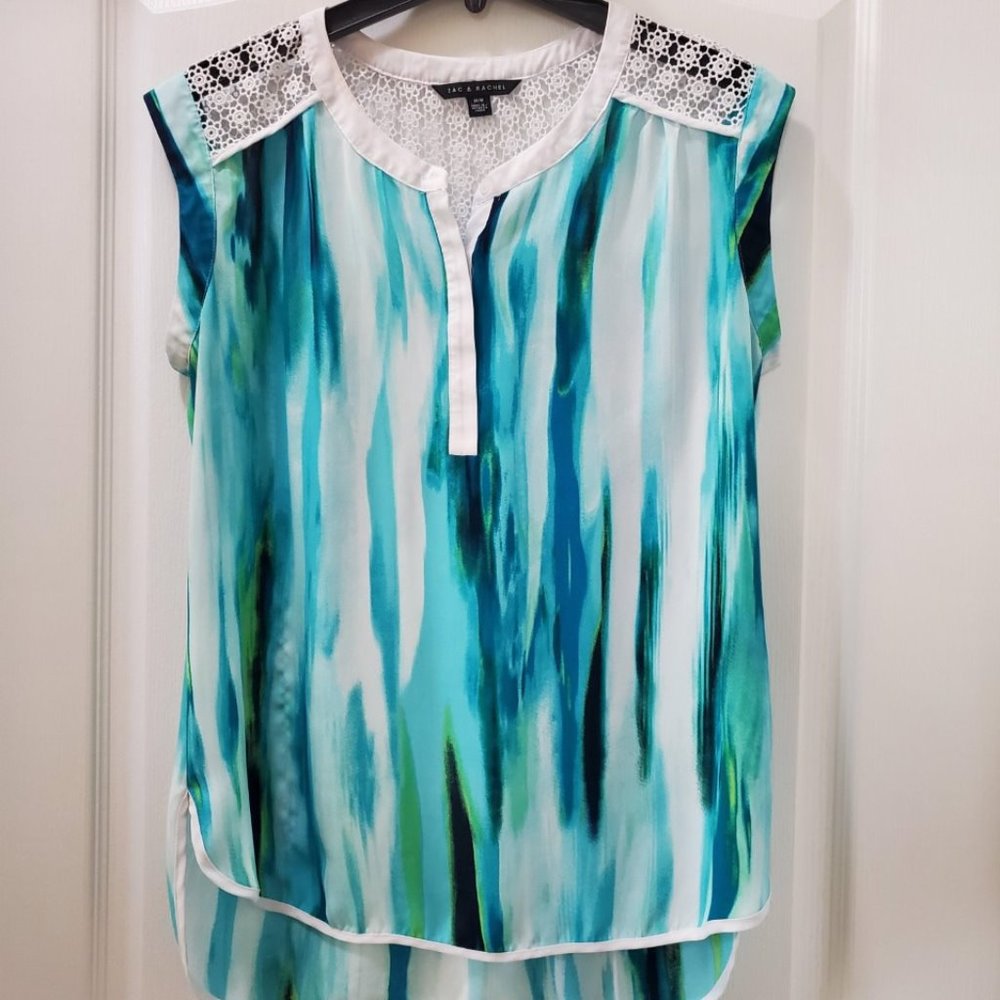 #268 Zac & Rachel Sleeveless Bue/Green Top Size M
